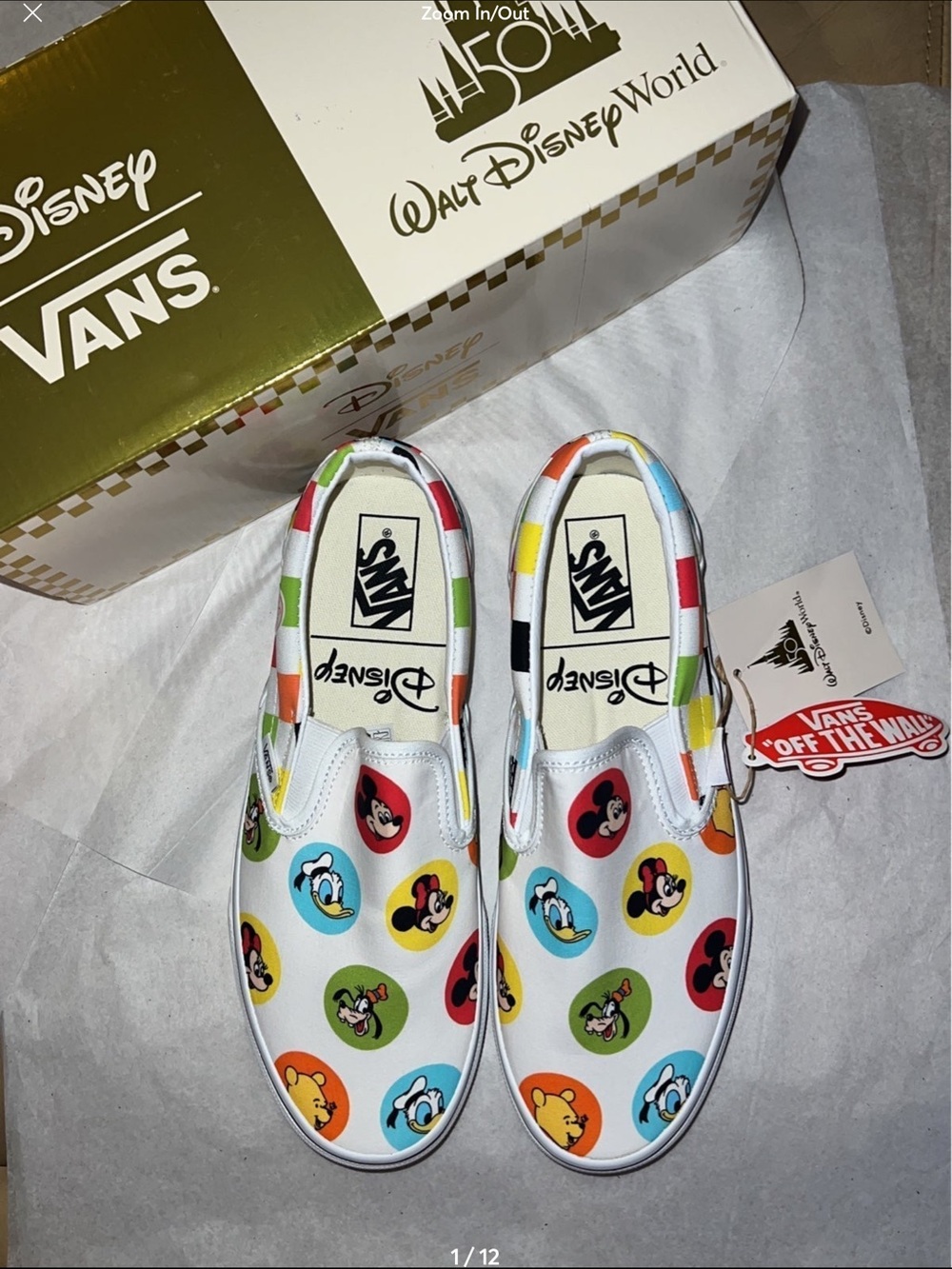 Vans x Disney 50th Anniversary Character Button  Slip-on Shoes UNISEX